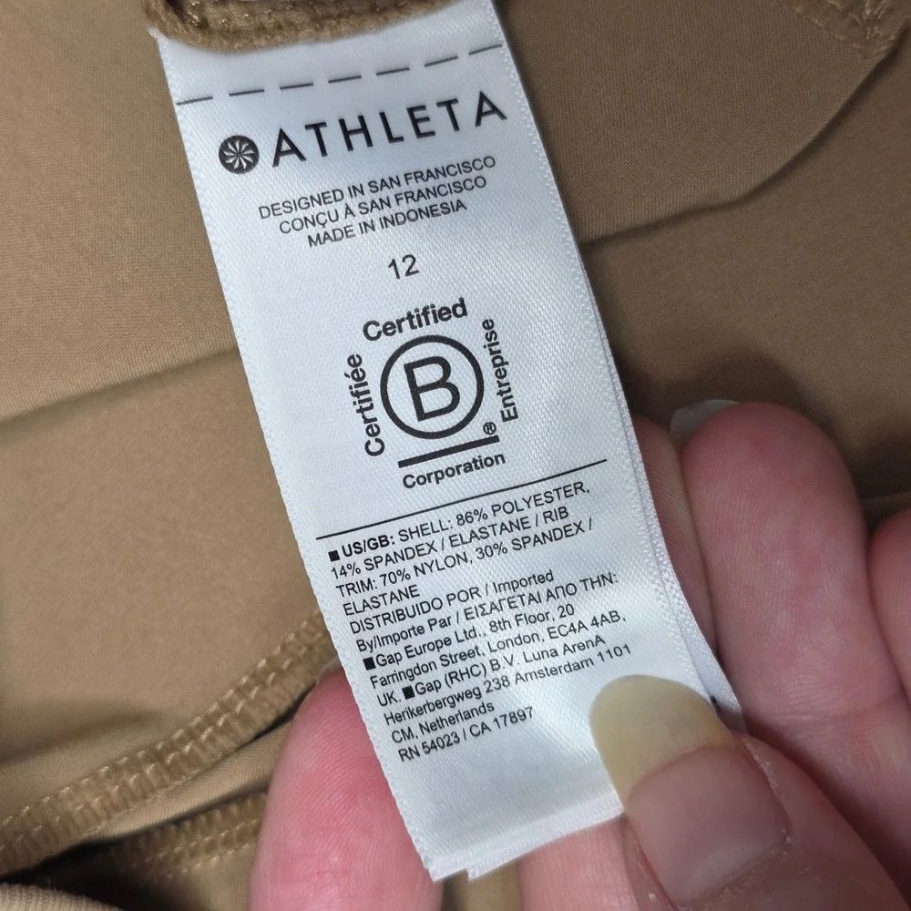 Athleta Brooklyn Bermuda Shorts Tan Women's Size 12 Golf lightweight - Picture 4 of 8
